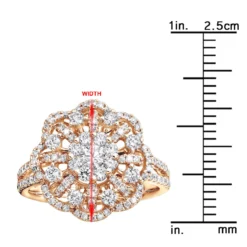 Vintage 18K White Gold Flower Cluster Diamond Ring For Women 1.25ct By Luxurman -Outlet Radiant Bijou Store jewelry vintage 18k gold flower cluster diamond ring for women 125ct by luxurman rulerro