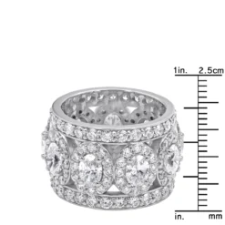VVS Diamond Eternity Band Platinum Designer Diamond Ring For Women 10 Carats -Outlet Radiant Bijou Store jewelry vvs diamond eternity band platinum designer diamond ring for women 10 carats ruler