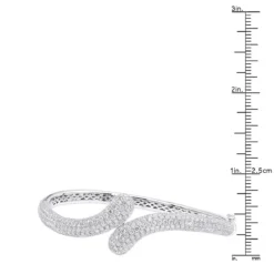 Women's Diamond Snakes Bangle Bracelet 18K White Gold By Joe Rodeo 6.44Ct -Outlet Radiant Bijou Store jewelry womens diamond snakes bangle bracelet 18k gold by joe rodeo 644ct rulerwh
