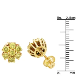 Women's Or Men's 1.5 Carat Yellow Diamonds Cluster Stud Earrings 14K Yellow Gold -Outlet Radiant Bijou Store jewelry womens or mens 15 carat yellow diamonds cluster stud earrings in 14k gold 407104 rulerye