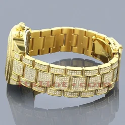 JOE RODEO Yellow Chelsea Iced Out Watch 13ct -Outlet Radiant Bijou Store joe rodeo watches chelsea iced out watch 13ct p 38749back