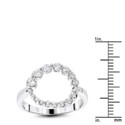 14K White Gold Journey Diamond Circle Ring 0.80ct -Outlet Radiant Bijou Store journey jewelry 14k journey diamond circle ring 080ct p 6324 rulerwh