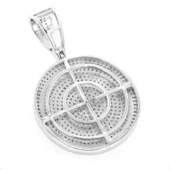 Ladies 10K White Gold Diamond Iced Out Medallion Pendant 1 Carat -Outlet Radiant Bijou Store ladies 10k gold diamond iced out medallion pendant 116ct backwh