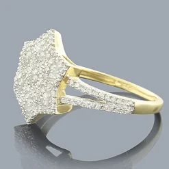 Ladies Solid 14K White Gold Real Diamond Star Ring 0.35ct -Outlet Radiant Bijou Store ladies 14k diamond star ring 044ct p 41755back