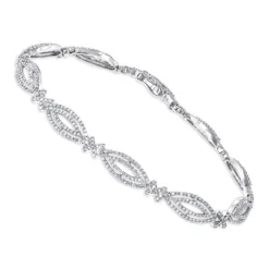 Ladies 14K White Gold Designer Diamond Bracelet 2.51ct