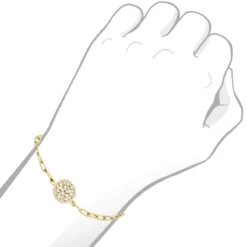 14K Yellow Gold Paperclip Bracelet With Diamond Charm For Women 0.6ct -Outlet Radiant Bijou Store ladies 14k gold paperclip bracelet with diamond charm 06ct 803222 bodye