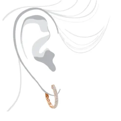 Ladies 14K White Gold 1 Inch Diamond Hoop Earrings Small 0.9ct -Outlet Radiant Bijou Store ladies 14k gold round diamond hoop earrings 09ct bodro