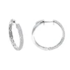 Ladies 14K White Gold 1 Inch Diamond Hoop Earrings Small 0.9ct -Outlet Radiant Bijou Store ladies 14k gold round diamond hoop earrings 09ct mainwh