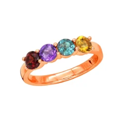 Ladies Birthstone Custom Made 14K White Gold Cocktail Ring With Gemstones -Outlet Radiant Bijou Store ladies birthstone jewelry custom made 14k gold cocktail ring with gemstones 018039 ro