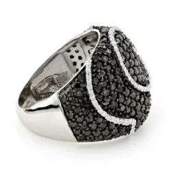 Ladies Black And White Diamond Cocktail Ring 3ct 18K White Gold -Outlet Radiant Bijou Store ladies black and white diamond cocktail ring 3ct 18k p 48226back