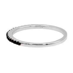 Ultra Thin Ladies Black Diamond Band Stackable 0.3ct 14K White Gold -Outlet Radiant Bijou Store ladies black diamond band stackable 03ct 14k gold backwh