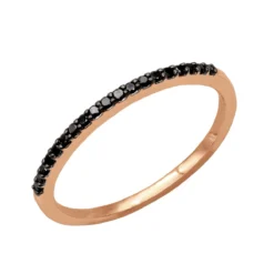 Ultra Thin Ladies Black Diamond Band Stackable 0.3ct 14K White Gold -Outlet Radiant Bijou Store ladies black diamond band stackable 03ct 14k gold ro