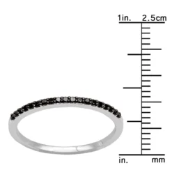 Ultra Thin Ladies Black Diamond Band Stackable 0.3ct 14K White Gold -Outlet Radiant Bijou Store ladies black diamond band stackable 03ct 14k gold rulerwh