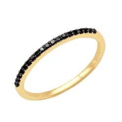 Ultra Thin Ladies Black Diamond Band Stackable 0.3ct 14K White Gold -Outlet Radiant Bijou Store ladies black diamond band stackable 03ct 14k gold ye