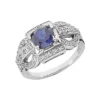 Ladies Blue Sapphire And Diamond Ring 14K White Gold 0.34ctd 1.00cts -Outlet Radiant Bijou Store ladies blue sapphire and diamond ring 14k 034ctd 100cts p 29444 white