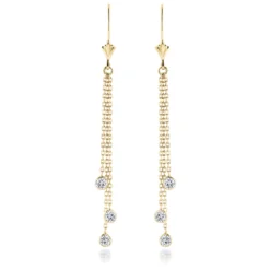 Ladies Chandelier Earrings With Diamonds By The Yard 0.6ct 14K White Gold -Outlet Radiant Bijou Store ladies chandelier earrings with diamonds by the yard 06ct 14k gold ye