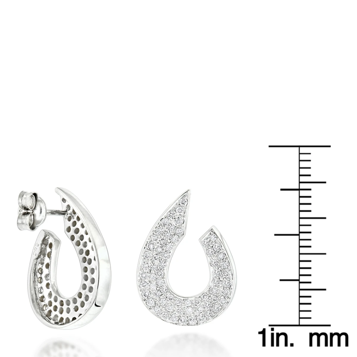 Ladies Designer Diamond Earrings 0.81ct 14K White Gold 8 Ladies Designer Diamond Earrings 0.81ct 14K White Gold - Image 6