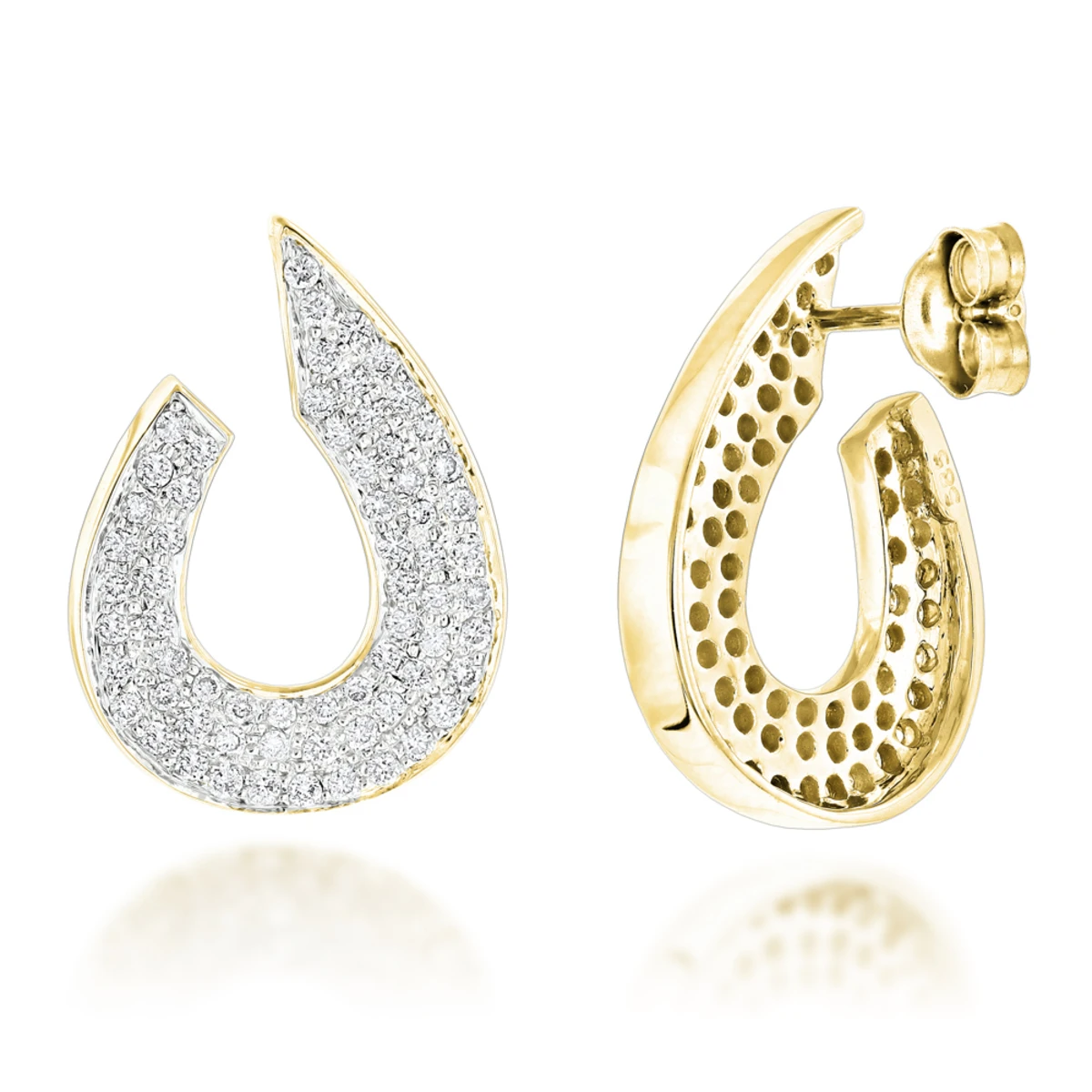 Ladies Designer Diamond Earrings 0.81ct 14K White Gold 4 Ladies Designer Diamond Earrings 0.81ct 14K White Gold - Image 2