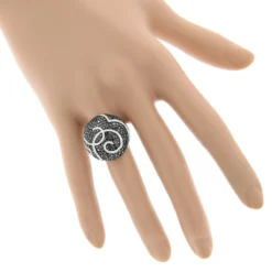 Ladies Designer Diamond Ring 2.18ct 18K White Gold Black White -Outlet Radiant Bijou Store ladies designer diamond ring 218ct 18k black white p 49406bod