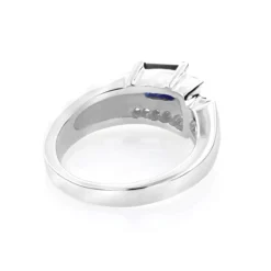 Ladies Diamond And Sapphire Ring 14K White Gold 0.13ctd 0.50cts -Outlet Radiant Bijou Store ladies diamond and sapphire ring 14k 013ctd 050cts p 29671 backwh