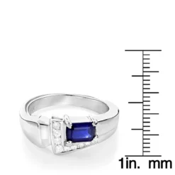 Ladies Diamond And Sapphire Ring 14K White Gold 0.13ctd 0.50cts -Outlet Radiant Bijou Store ladies diamond and sapphire ring 14k 013ctd 050cts p 29671 rulerwh