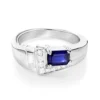 Ladies Diamond And Sapphire Ring 14K White Gold 0.13ctd 0.50cts -Outlet Radiant Bijou Store ladies diamond and sapphire ring 14k 013ctd 050cts p 29671 wh