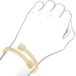 Ladies Diamond Bracelet 10K Yellow Gold Split-Style Bangle Bracelet For Women -Outlet Radiant Bijou Store ladies diamond bracelet 10k or 14k gold split style bangle bracelet for women 804081 bodye