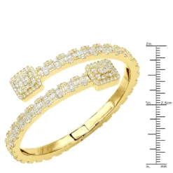 Ladies Diamond Bracelet 10K Yellow Gold Split-Style Bangle Bracelet For Women -Outlet Radiant Bijou Store ladies diamond bracelet 10k or 14k gold split style bangle bracelet for women 804081 rulerye
