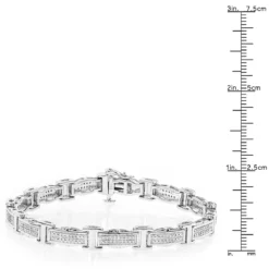 Ladies Diamond Bracelet In Sterling Silver 0.22ct -Outlet Radiant Bijou Store ladies diamond bracelet in sterling silver 027ct p 48396 ruler