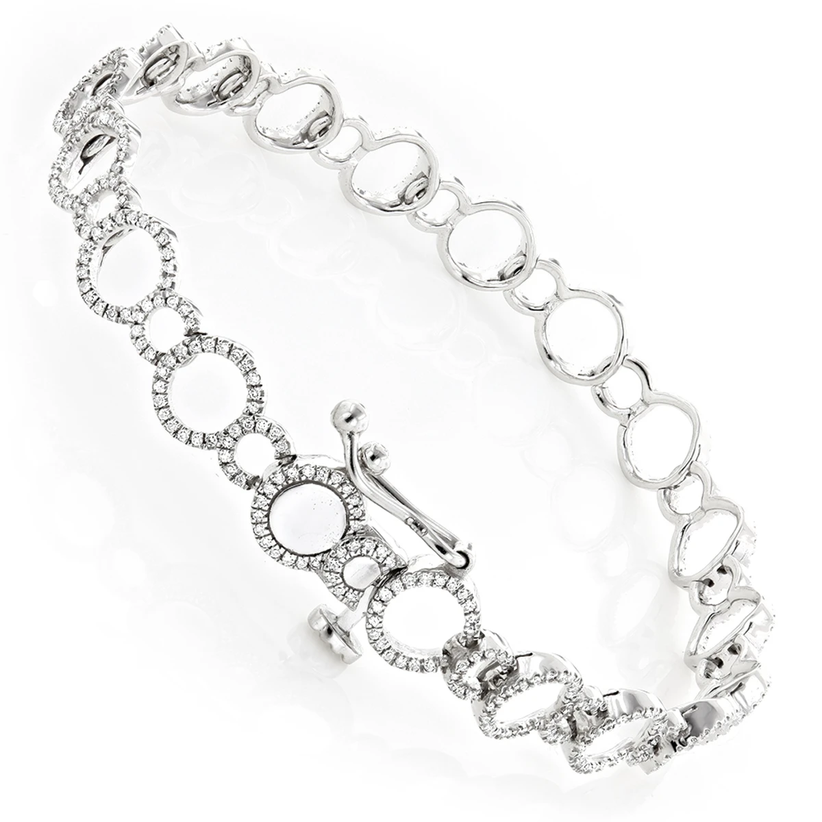 Ladies Diamond Circle Bracelet 0.9ct 14K Yellow Gold 6 Ladies Diamond Circle Bracelet 0.9ct 14K Yellow Gold - Image 4