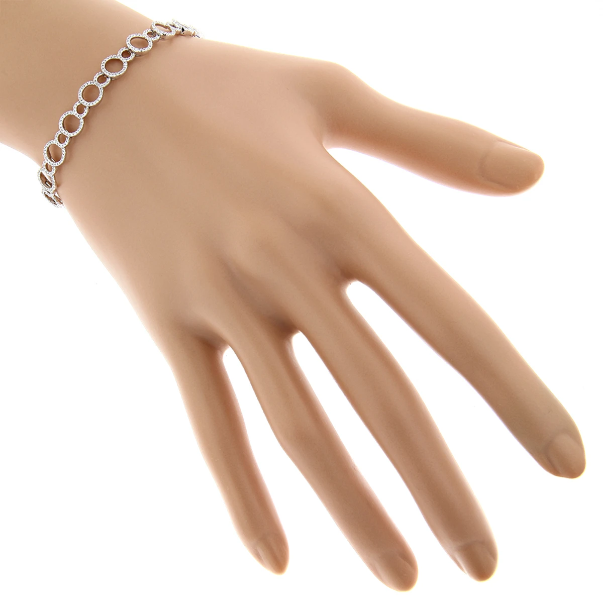 Ladies Diamond Circle Bracelet 0.9ct 14K Yellow Gold 7 Ladies Diamond Circle Bracelet 0.9ct 14K Yellow Gold - Image 5