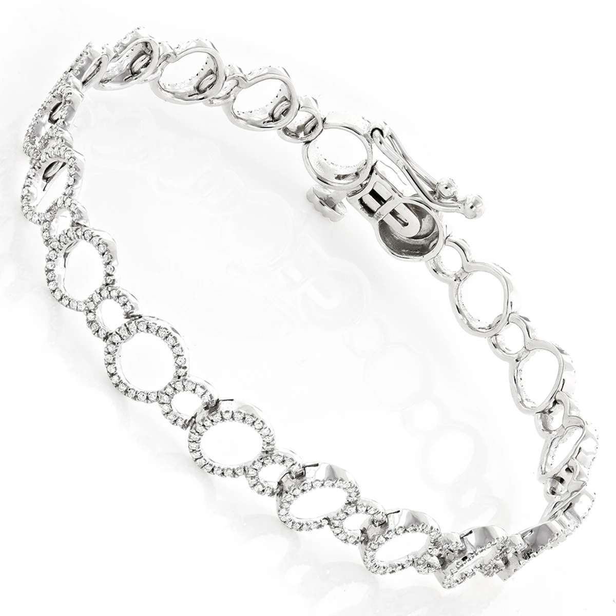 Ladies Diamond Circle Bracelet 0.9ct 14K Yellow Gold 4 Ladies Diamond Circle Bracelet 0.9ct 14K Yellow Gold - Image 2