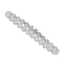 Ladies Diamond Circle Bracelet 14K White Gold 4.66ct