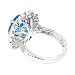 Blue Topaz Engagement Cocktail Ring 2.2ct 14K White Gold -Outlet Radiant Bijou Store ladies diamond cocktail rings blue topaz engagement ring 22ct 14k gold backwh