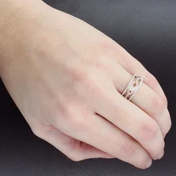 Ladies Diamond Cutout Ring 0.44ct 2 Tone 14K White Gold -Outlet Radiant Bijou Store ladies diamond cutout ring 044ct 14k 2 tone gold p 49116bod