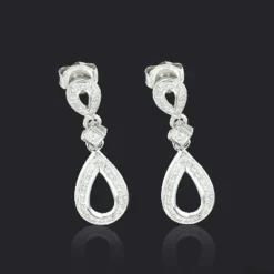 Ladies Diamond Drop Earrings 0.28ct 10K Rose Gold