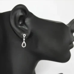 Ladies Diamond Drop Earrings 0.28ct 10K Rose Gold -Outlet Radiant Bijou Store ladies diamond drop earrings 028ct 10k gold 3