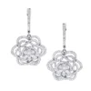 Ladies Diamond Flower Drop Earrings 2.9ct 14K White Gold Unique Design 1 Ladies Diamond Flower Drop Earrings 2.9ct 14K White Gold Unique Design -Outlet Radiant Bijou Store ladies diamond flower drop earrings 29ct 14k gold unique design 1