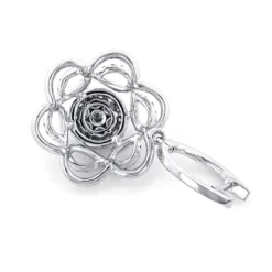 Ladies Diamond Flower Drop Earrings 2.9ct 14K White Gold Unique Design -Outlet Radiant Bijou Store ladies diamond flower drop earrings 29ct 14k gold unique design 2