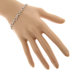 Ladies Diamond Link Bracelet 14K White Gold 0.7ct -Outlet Radiant Bijou Store ladies diamond link bracelet in 14k gold 07ct bodwh