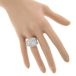 Ladies Diamond 3 Ct 14K White Gold Unique Right Hand Ring -Outlet Radiant Bijou Store ladies diamond right hand rings 35ct 14k gold unique jewelry cage ring 3