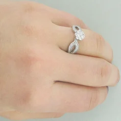 Ladies 14K White Gold Cluster Diamond Ring 0.59ct -Outlet Radiant Bijou Store ladies diamond rings 14k cluster diamond ring 059ct p 6800bod