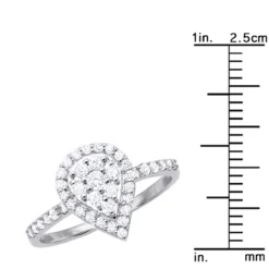 Ladies 14K White Gold Cluster Diamond Ring 0.62ct -Outlet Radiant Bijou Store ladies diamond rings 14k cluster diamond ring 062ct p 6739 rulerwh