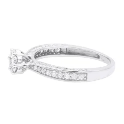 14K Yellow Gold Affordable Cluster Diamond Engagement Ring 0.73ct For Women -Outlet Radiant Bijou Store ladies diamond rings 14k cluster diamond ring 073ct p 6786 backwh