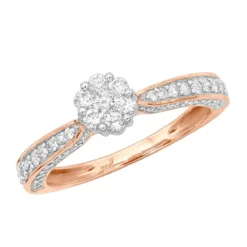 14K Yellow Gold Affordable Cluster Diamond Engagement Ring 0.73ct For Women -Outlet Radiant Bijou Store ladies diamond rings 14k cluster diamond ring 073ct p 6786 ro