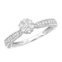 14K Yellow Gold Affordable Cluster Diamond Engagement Ring 0.73ct For Women -Outlet Radiant Bijou Store ladies diamond rings 14k cluster diamond ring 073ct p 6786 wh