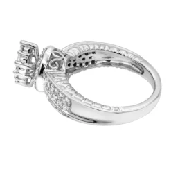 Ladies 14K White Gold Cluster Diamond Ring 0.75ct -Outlet Radiant Bijou Store ladies diamond rings 14k cluster diamond ring 088ct p 6776 backwh