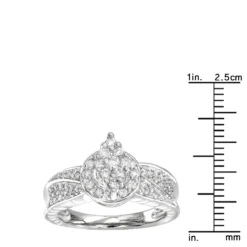 Ladies 14K White Gold Cluster Diamond Ring 0.75ct -Outlet Radiant Bijou Store ladies diamond rings 14k cluster diamond ring 088ct p 6776 rulerwh