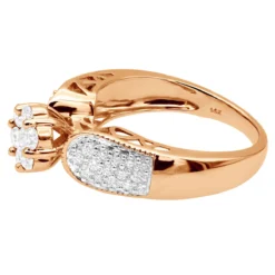 Ladies 14K White Gold Cluster Diamond Ring 0.99ct -Outlet Radiant Bijou Store ladies diamond rings 14k cluster diamond ring 099ct p 6790 back rose