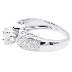 Ladies 14K White Gold Cluster Diamond Ring 0.99ct -Outlet Radiant Bijou Store ladies diamond rings 14k cluster diamond ring 099ct p 6790 back white